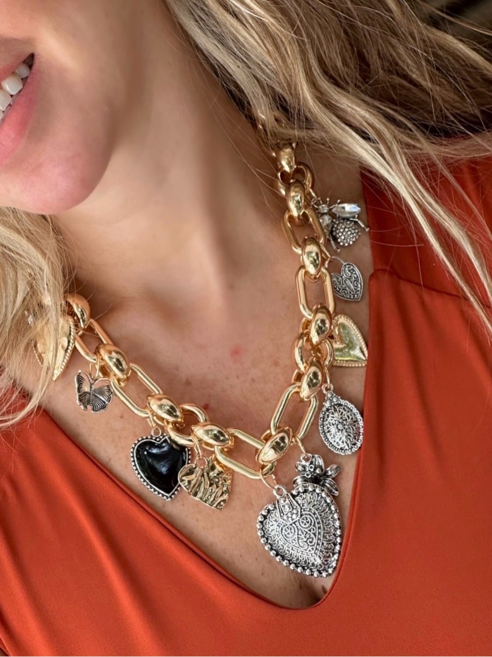 Chunky Charm Link Necklace